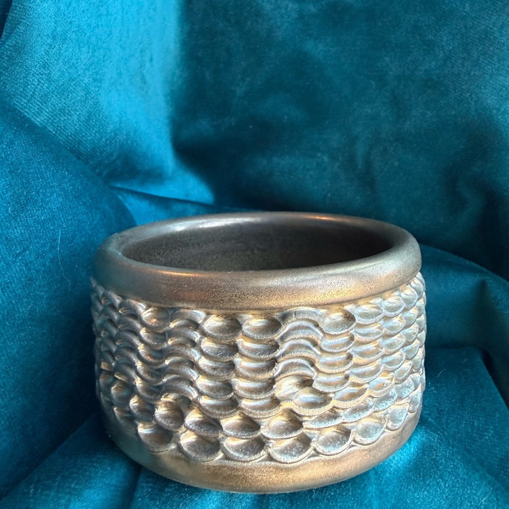 Handmade Ceramic Cuff in Antiqued Gold pattern